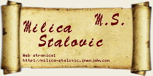 Milica Stalović vizit kartica